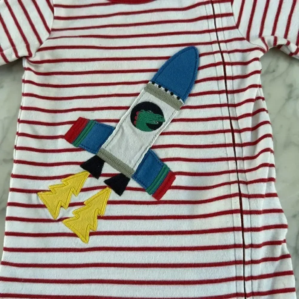 Joules Winfield Romper Rocket Planet Sz 6-9 Mo